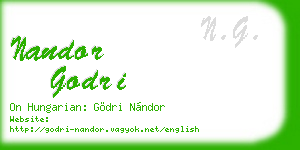 nandor godri business card