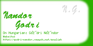 nandor godri business card